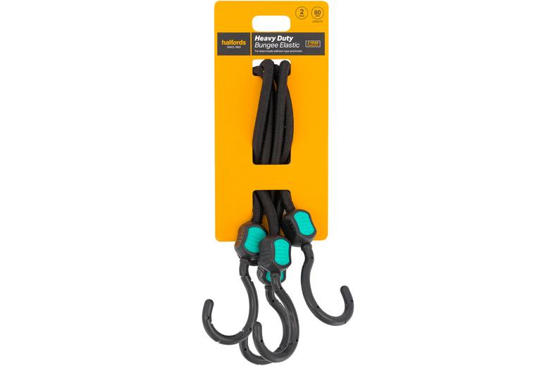 Halfords Essentials Heavy Duty Bungee Elastic 80cm x2 Halfords Essentials Heavy Duty Bungee Elastic 80cm x2