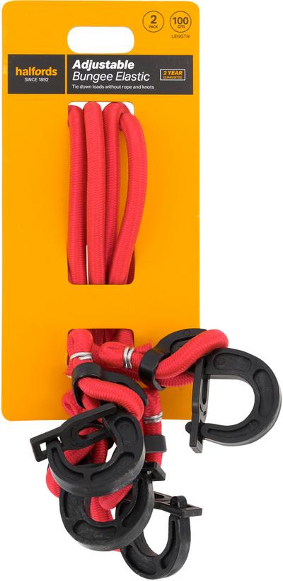 Halfords Adjustable Bungee Elastic 100cm x2 Halfords Adjustable Bungee Elastic 100cm x2