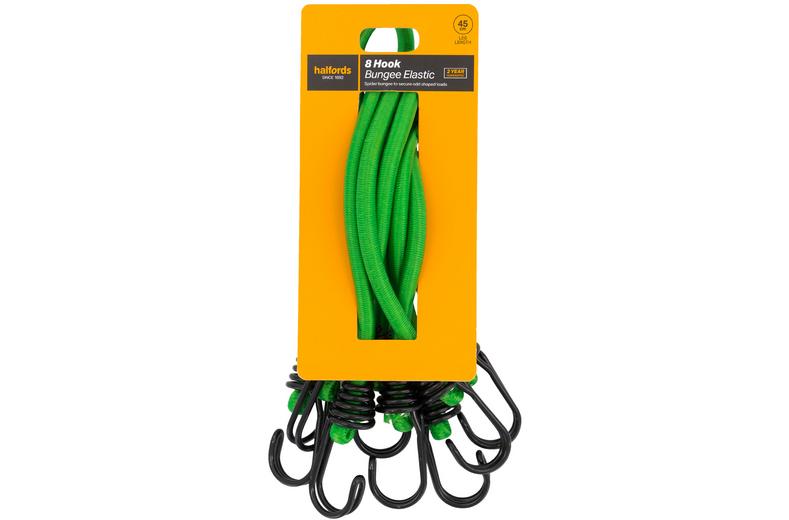 Halfords 45cm Hook Bungee Elastic x8 Halfords 45cm Hook Bungee Elastic x8