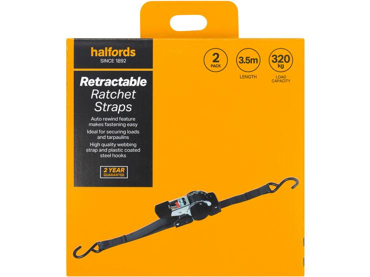 Halfords Patended 3.5M Retractable Ratchet Straps