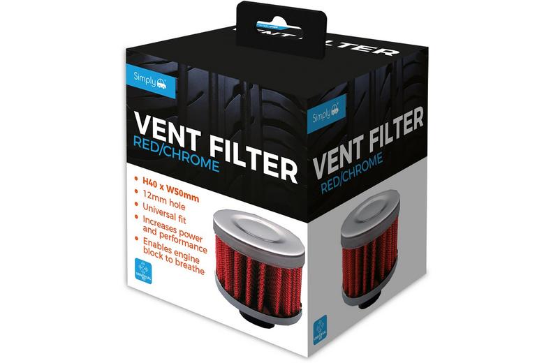 Ripspeed Universal Vent Filter Gauze/Chrome Finish - Red Ripspeed Universal Vent Filter Gauze/Chrome Finish - Red