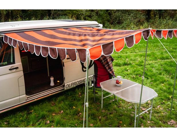 Orange & Brown OLPRO Campervan Sun Canopy Shade 