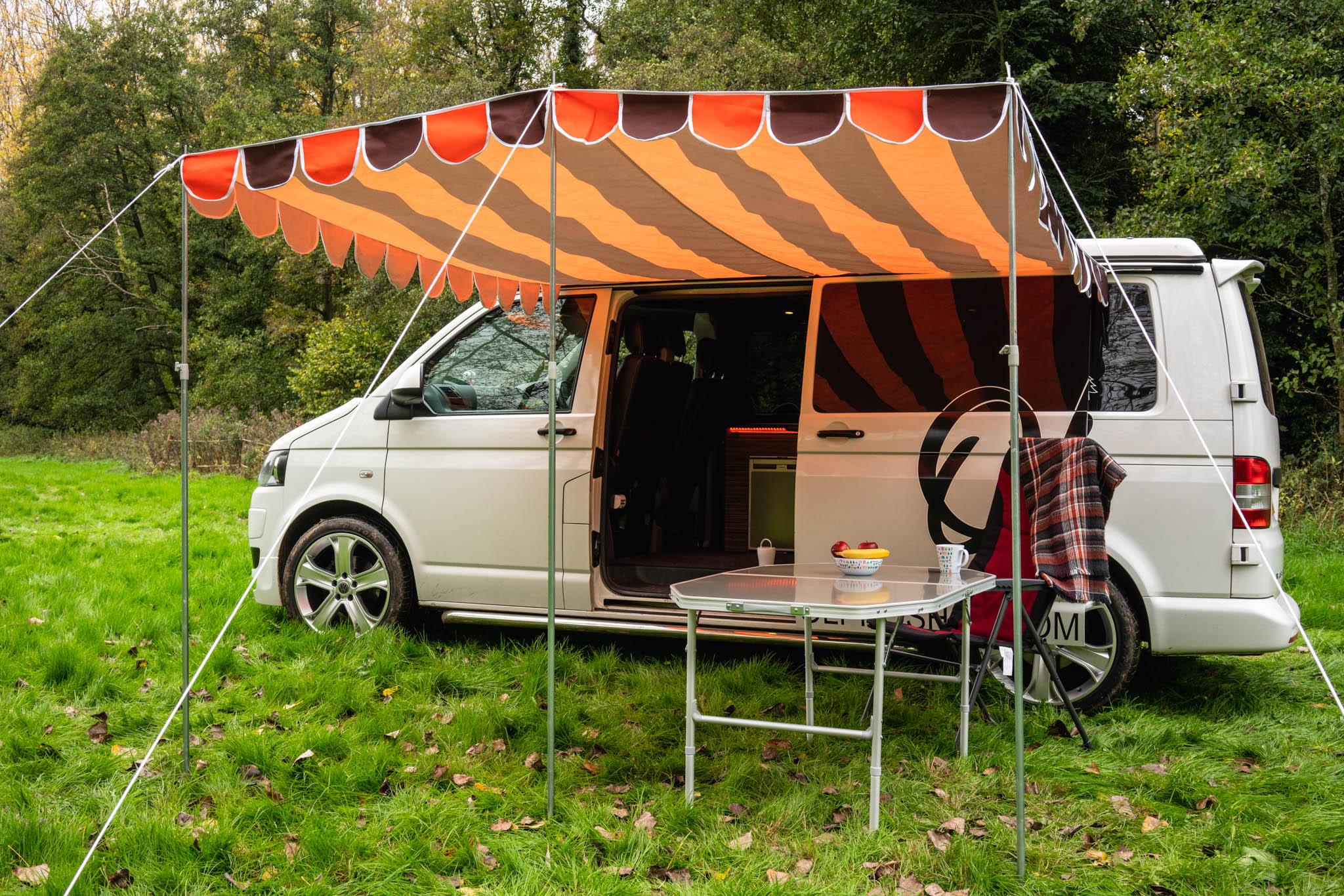 Olpro Shade Camper Van Canopy - Orange/Brown