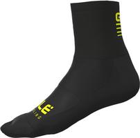 Halfords Alé Strada 2.0 Q-Skin 14cm Socks Black/Yellow, S/36-39 | Extra 8% off for BC Members