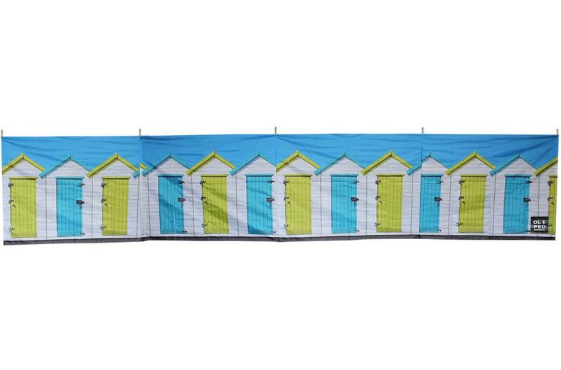 Olpro Beach Huts 5 Pole Windbreak - Wooden Poles Olpro Beach Huts 5 Pole Windbreak - Wooden Poles