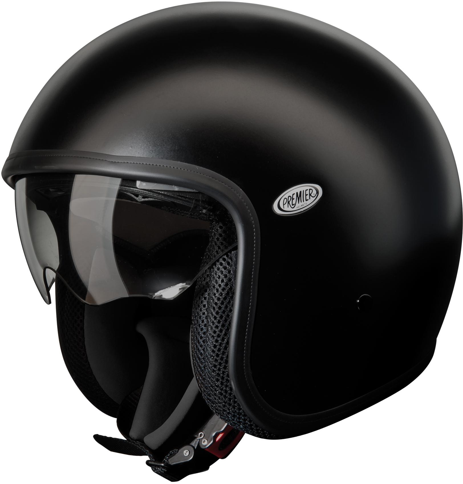 Premier Open Face Vintage Helmet Matt Black