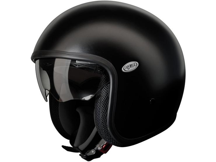 Premier Open Face Vintage Helmet Matt Black