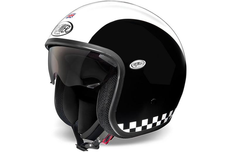 Premier Open Face Vintage Helmet Matt Black/White Premier Open Face Vintage Helmet Matt Black/White