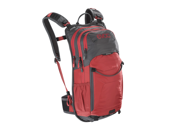 Evoc Stage 12L Performance Backpack - Carbon Grey/Chilli Red