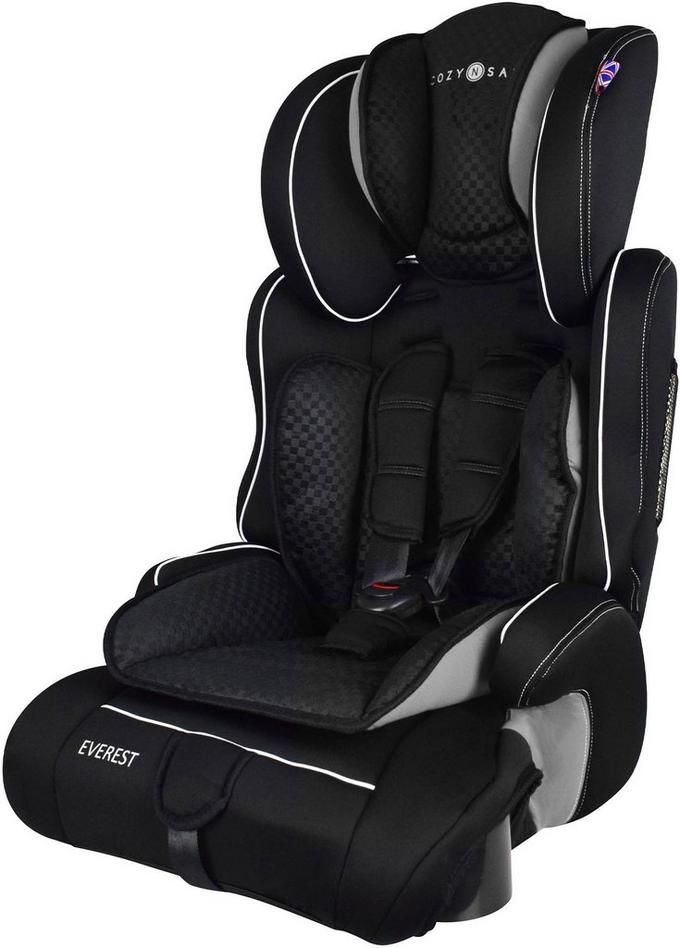 CozyNSafe Everest Group 1 2 3 Child Car Seat with Cup Holders Black Red Halfords UK