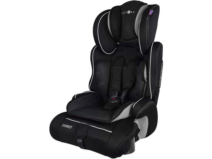 CozyNSafe Everest Group 1/2/3 Child Car Seat with Cup Holders – Black/Red