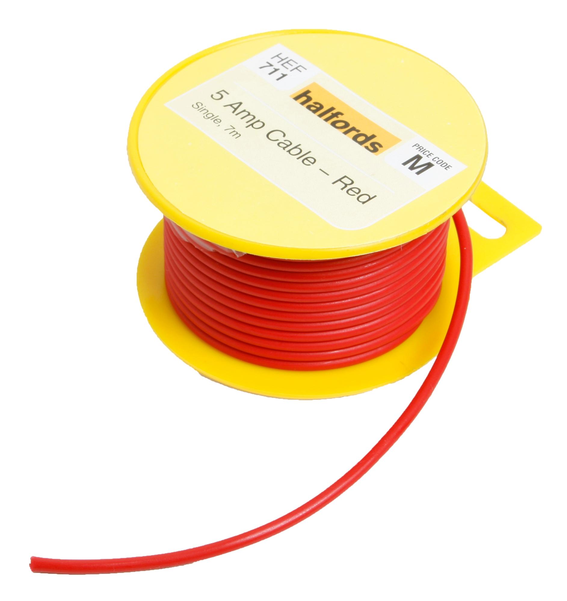 Halfords 5 Amp Cable Red Hef711