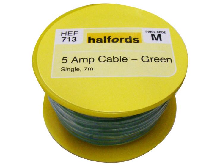 Halfords 5 Amp Cable Green HEF713