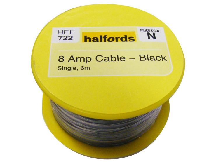 Halfords 8 Amp Cable Black HEF722