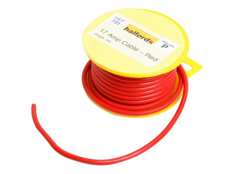 Halfords 17 Amp Cable Red HEF731
