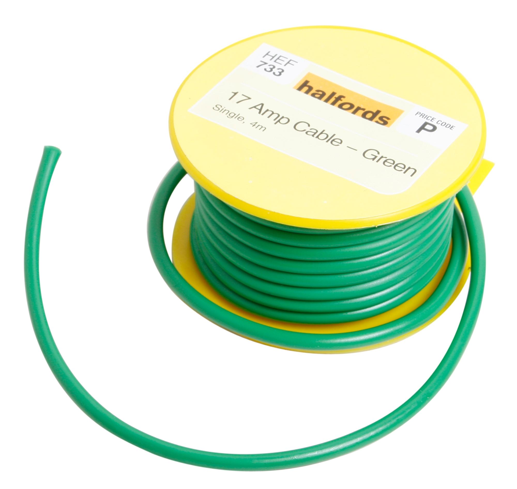 Halfords 17 Amp Cable Green Hef733