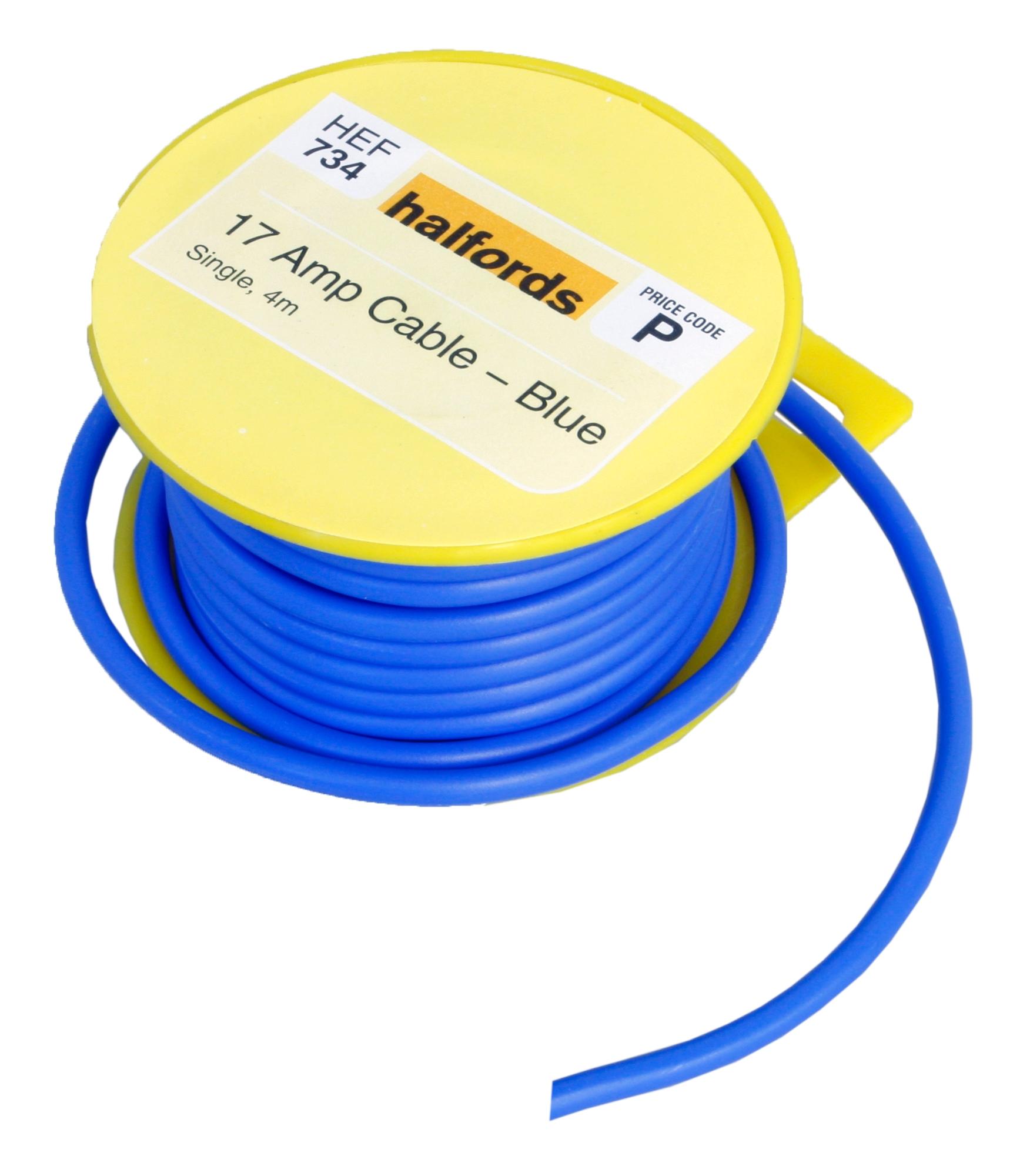 Halfords 17 Amp Cable Blue Hef734