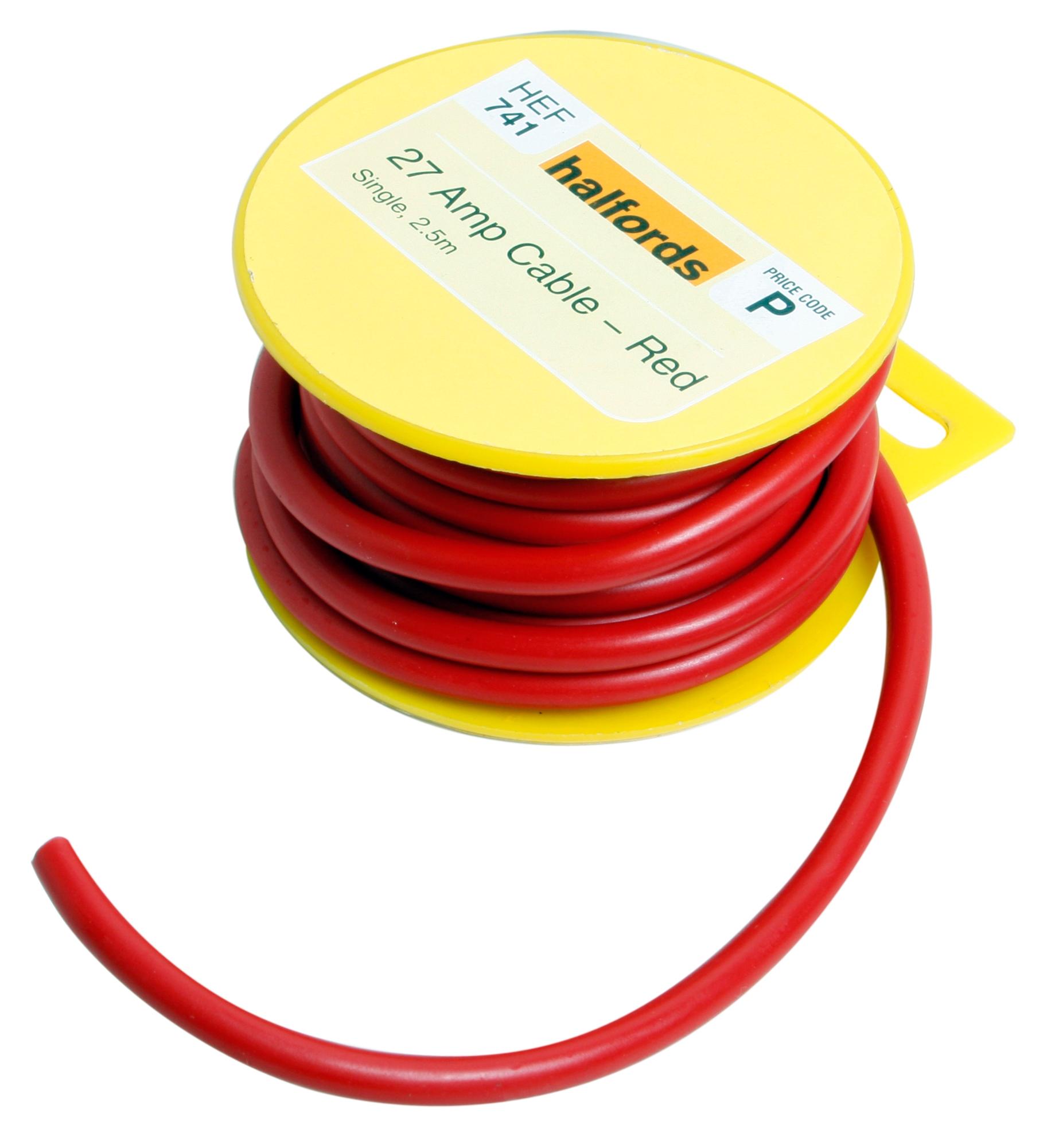 Halfords 27 Amp Cable Red Hef741