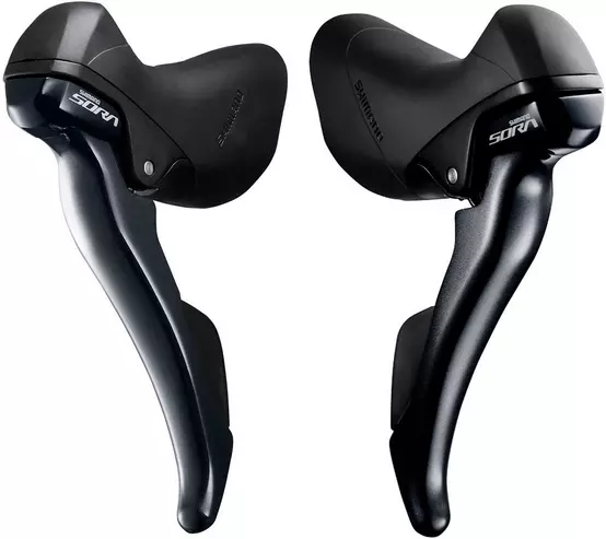 ST-R3000 Sora STI lever set, 9-speed, double | Halfords UK