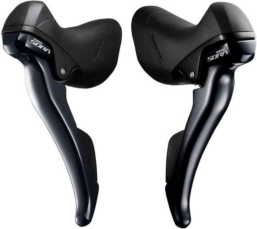 Halfords Shimano St-R3000 Sora Sti Lever Set, 9-Speed, Double | Extra 8% off for BC Members