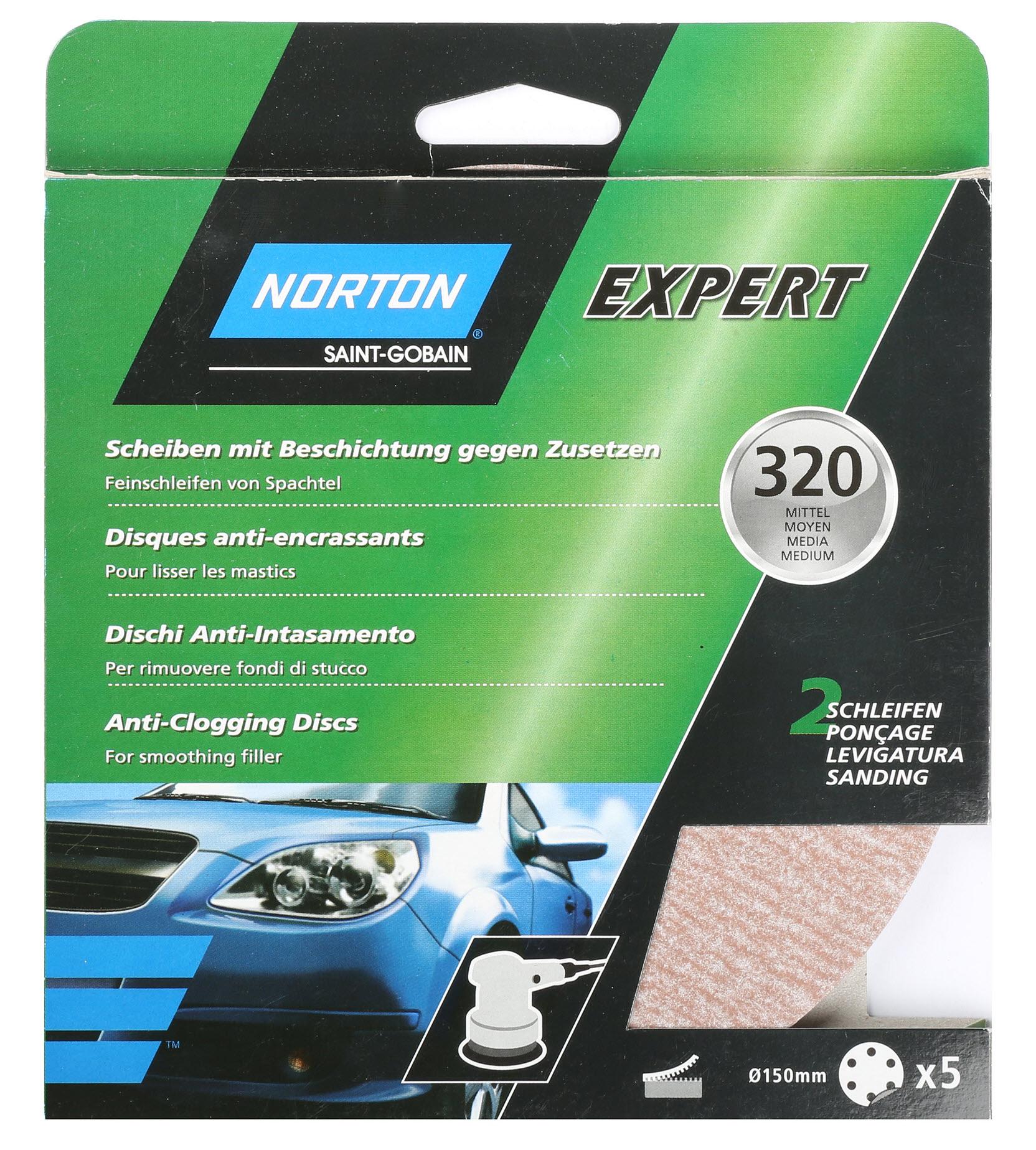 Norton 150mm Sanding Discs p320 x5