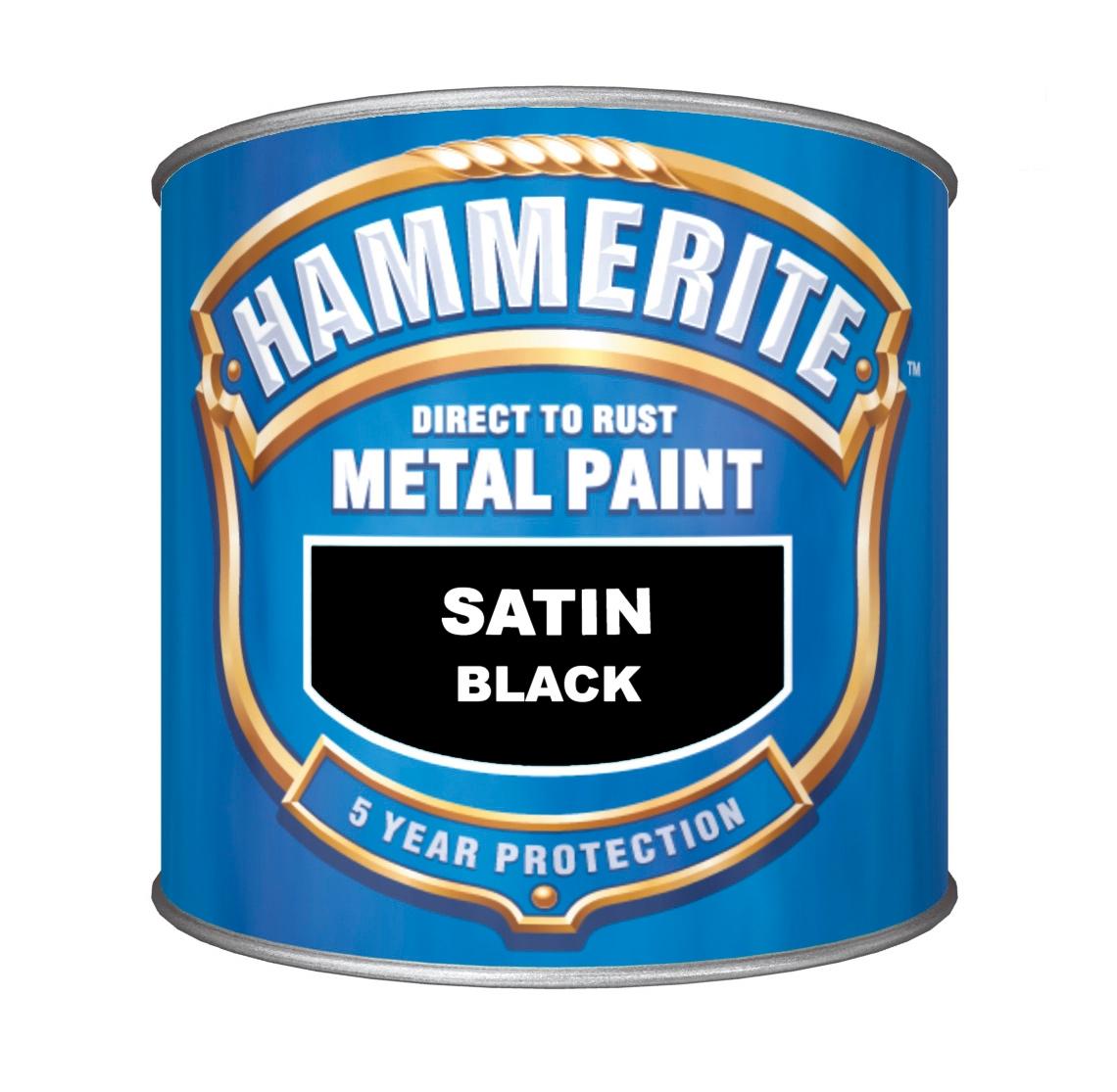 Hammerite Satin Finish Black 250Ml