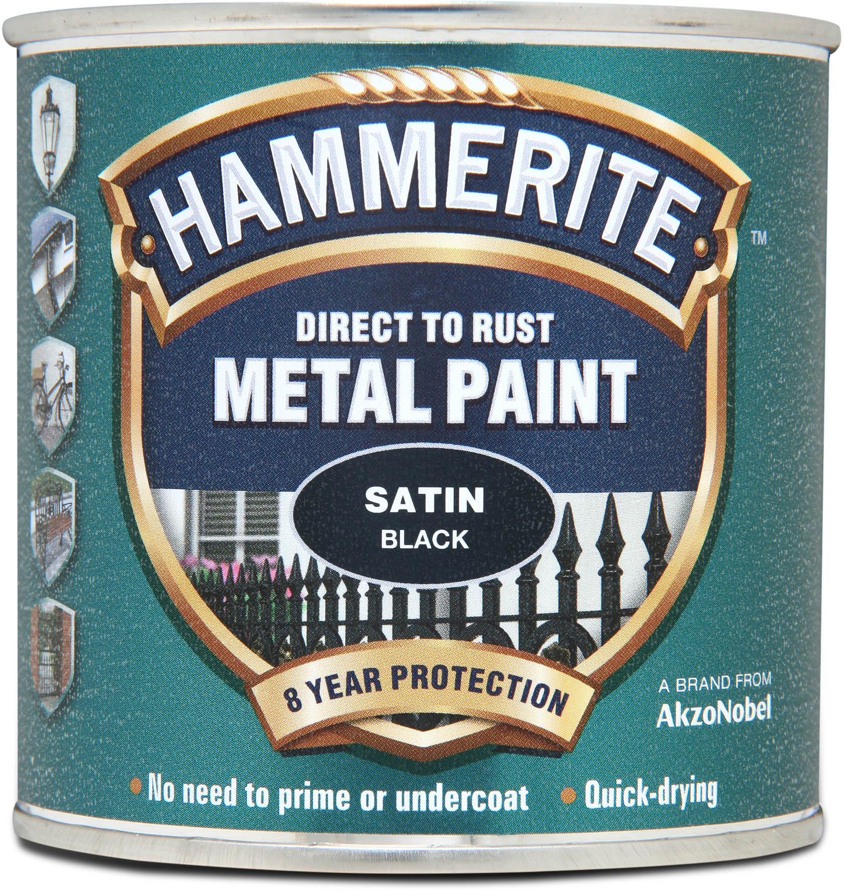 Hammerite Satin Finish Black 250Ml