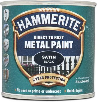 Hammerite Satin Finish Black 250ml
