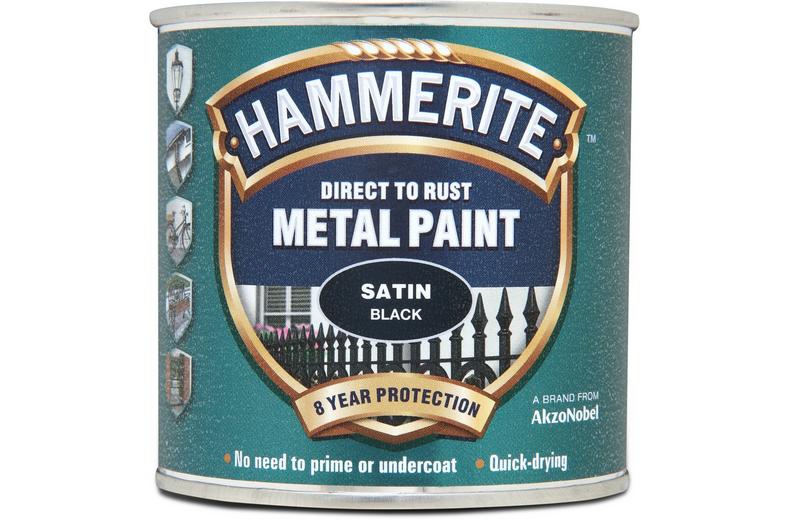 Hammerite Satin Finish Black 250ml Hammerite Satin Finish Black 250ml