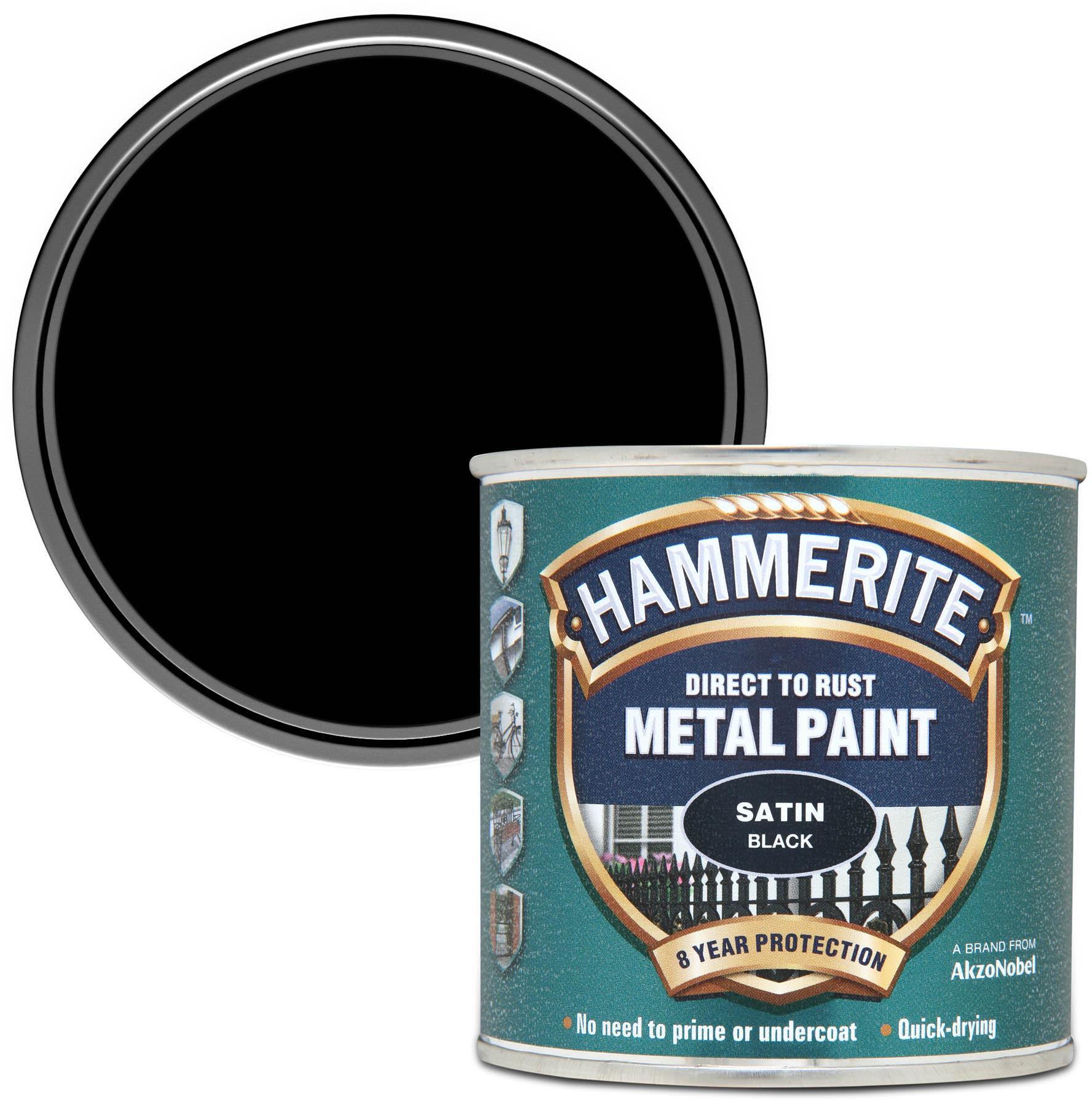 Hammerite Satin Finish Black 250ml
