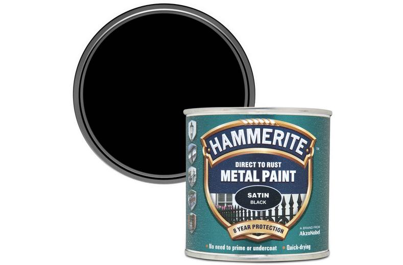 Hammerite Satin Finish Black 250ml Hammerite Satin Finish Black 250ml