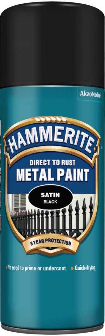 Hammerite Satin Finish Black 400ml