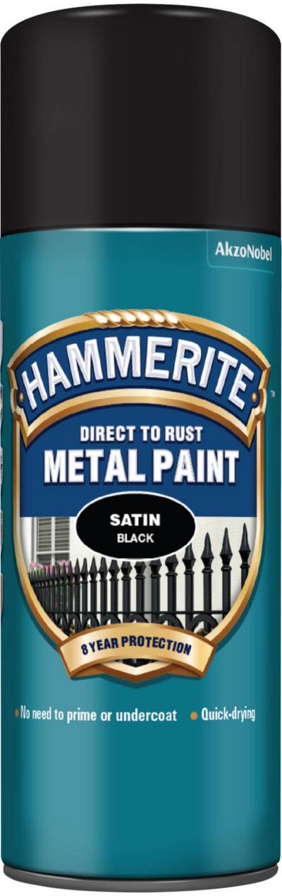Hammerite Satin Finish Black 400ml Hammerite Satin Finish Black 400ml