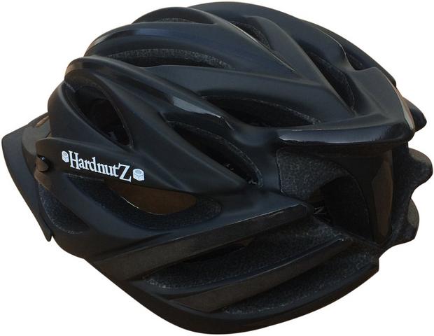 HardnutZ Bike Helmet Road Mountain Cycle Hi Vis MTB Gloss Black 54-61cm New 