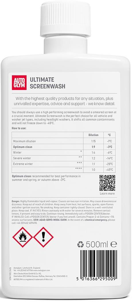 Autoglym Ultimate Screenwash 500ml