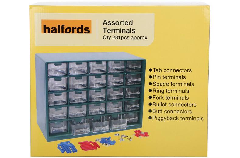 Halfords Assorted Electrical Terminal Draw Box (LBOX902) Halfords Assorted Electrical Terminal Draw Box (LBOX902)