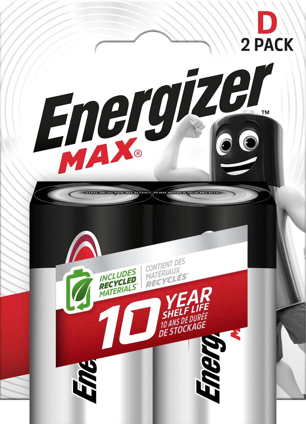 Energizer Max D Batteries 2 Pack Halfords UK