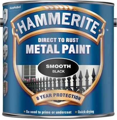 Hammerite Direct to Rust Metal Paint Smooth Black 2.5L Hammerite Direct to Rust Metal Paint Smooth Black 2.5L