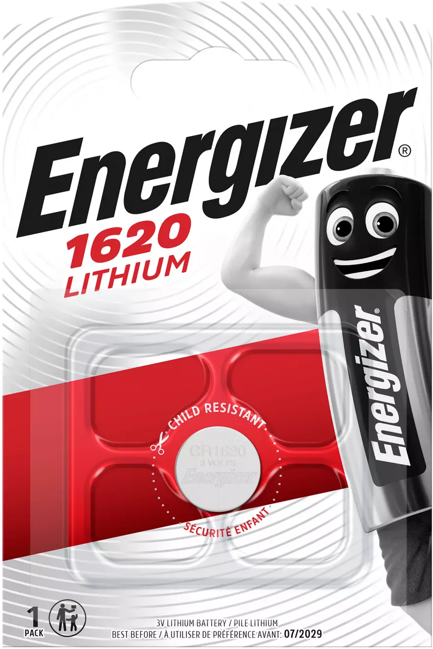 1 Pile bouton CR1620 Energizer Lithium 3v - Piles Energizer - energy01