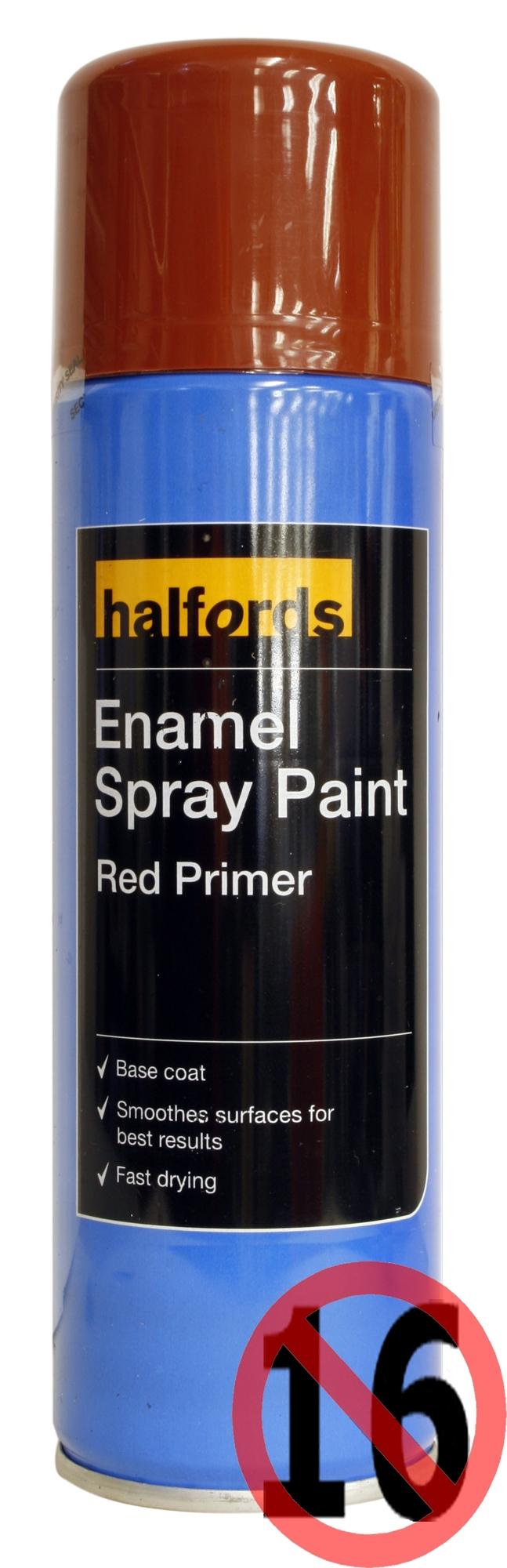 Halfords Enamel Spray Paint Red Primer 300ml Halfords UK