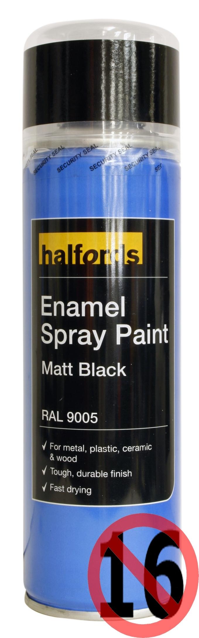 Halfords V High Temperature Engine Enamel Paint Matt Black 250ml