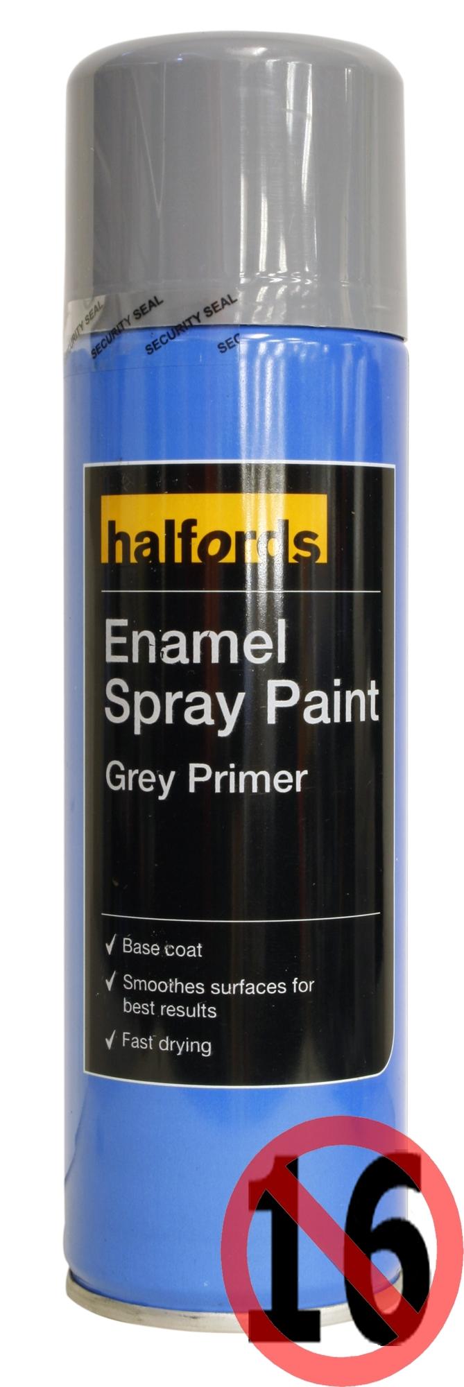 Halfords Enamel Primer Spray Paint Grey 300ml Halfords UK