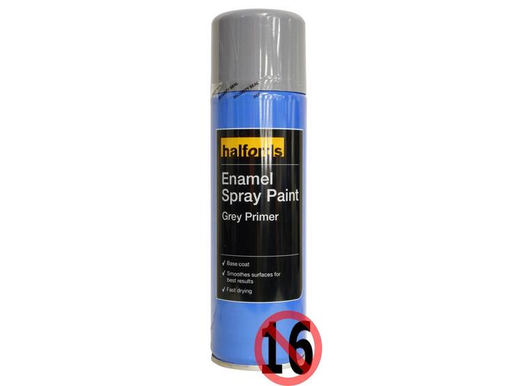 Halfords Enamel Primer Spray Paint Grey 300ml