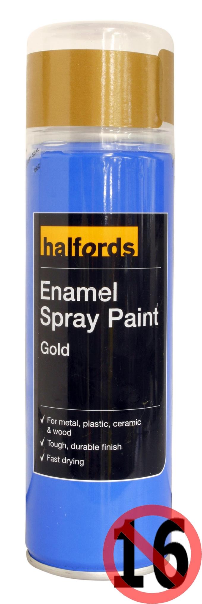 Halfords Enamel Spray Paint Gold 300ml