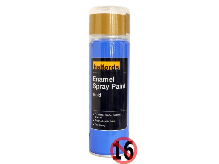 Halfords Enamel Spray Paint Gold 300ml