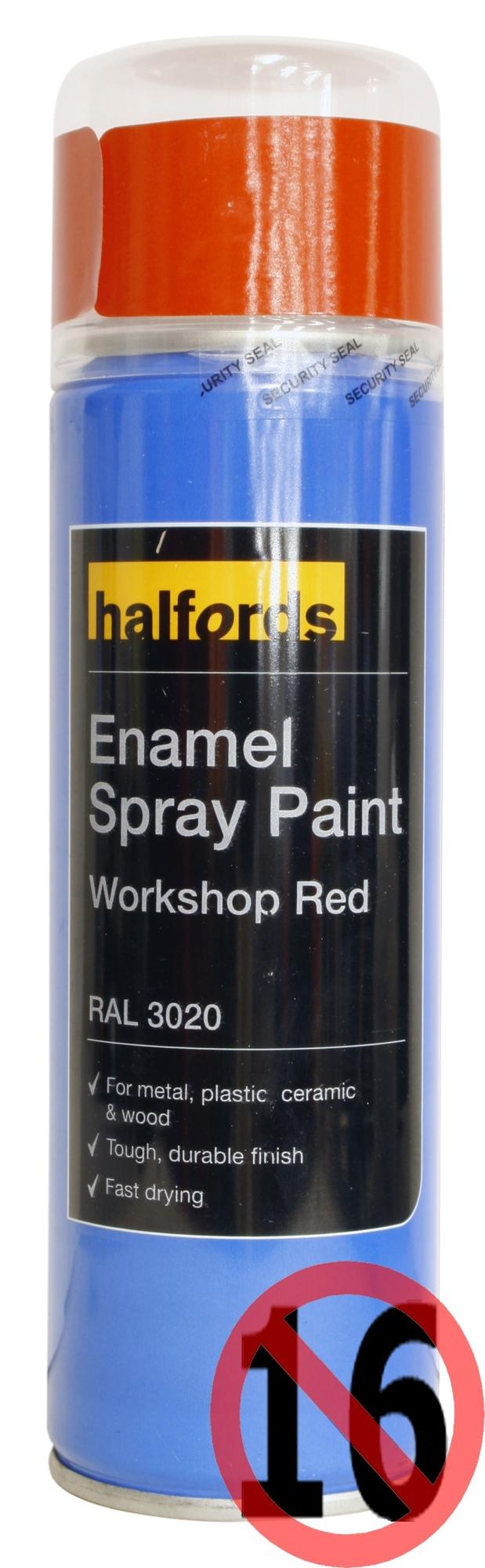 Halfords Enamel Spray Paint Red 300ml Halfords UK