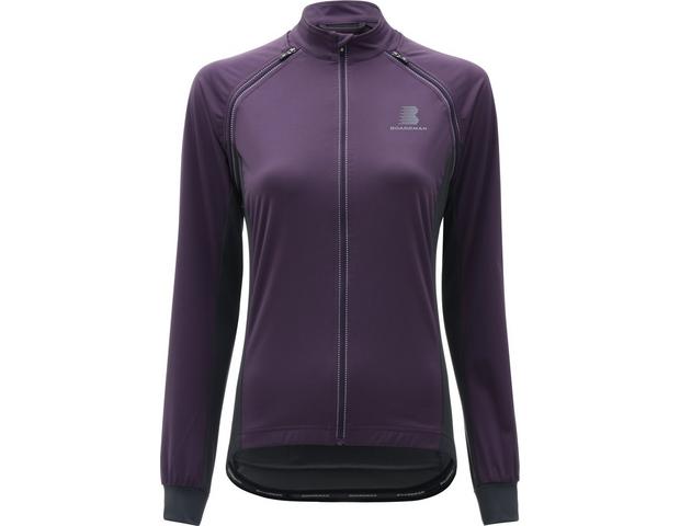 Boardman Windproof Women's Cycling Jacket with Removable Sleeves Plum Size 14 
