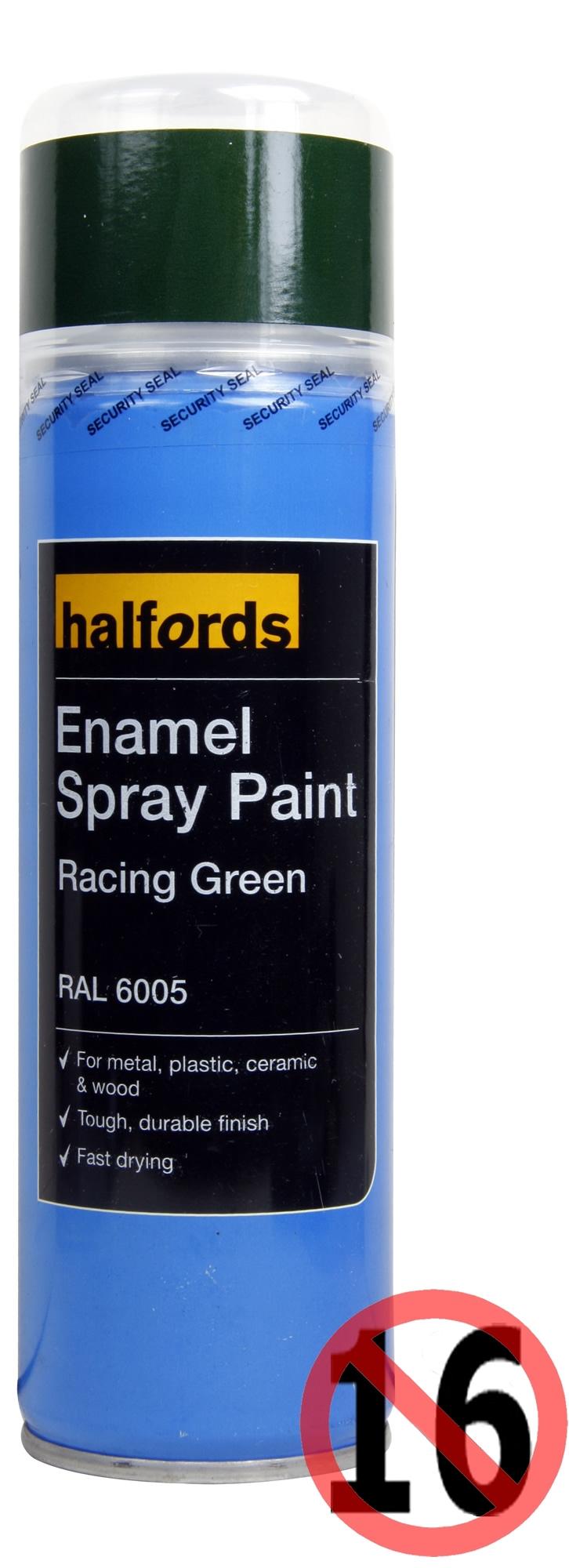 Halfords Enamel Spray Paint Racing Green 300ml Halfords UK