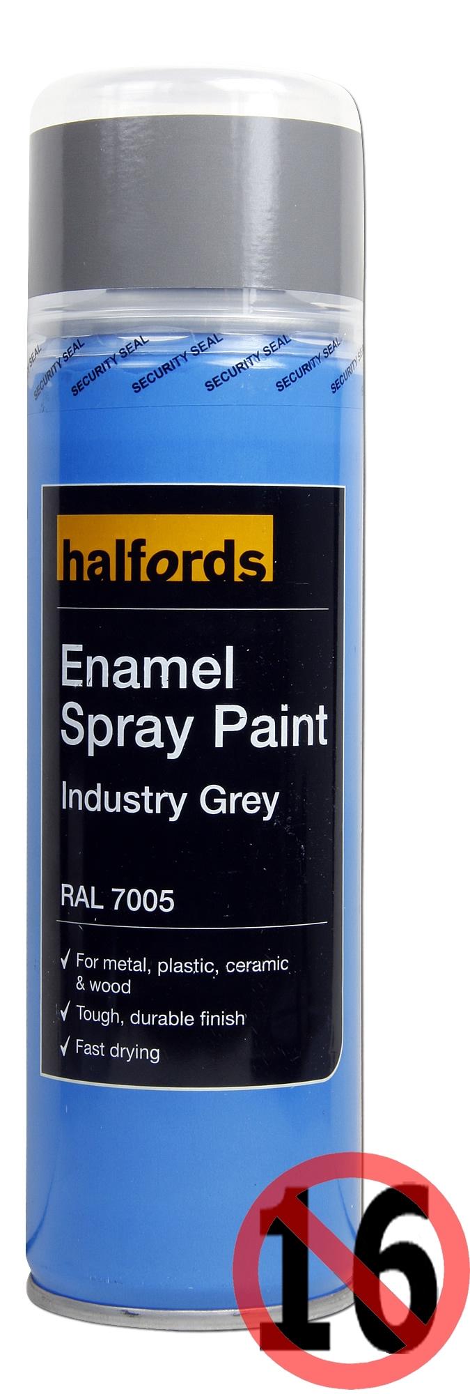 Halfords Enamel Spray Paint Industrial Grey 300ml Halfords UK