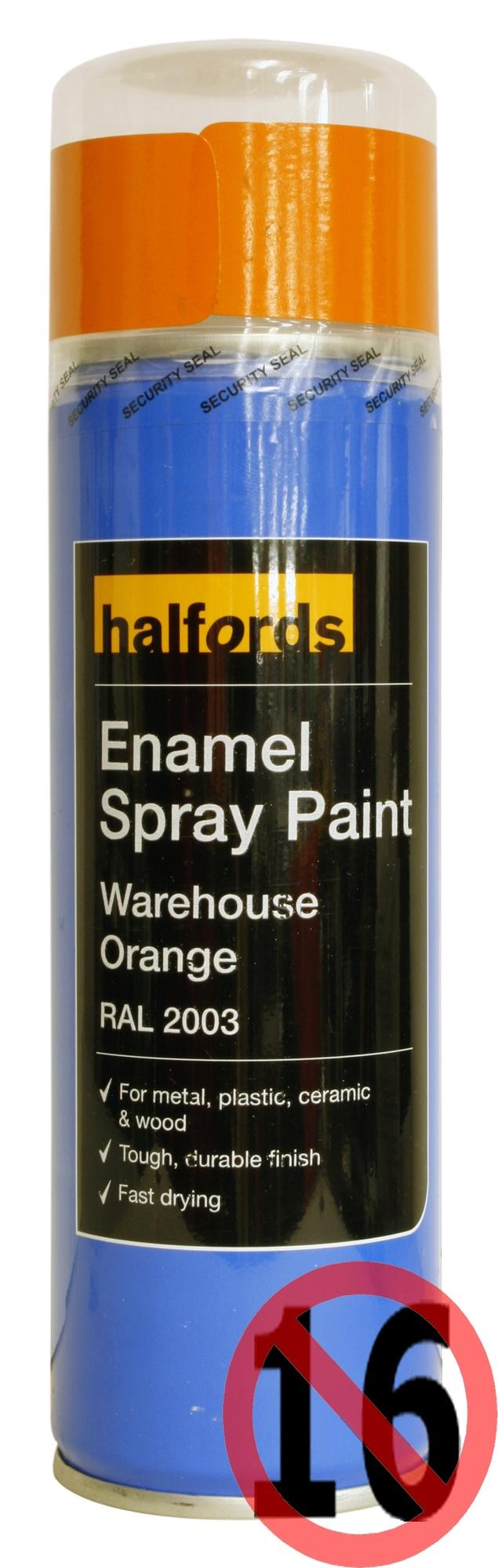 Halfords Enamel Spray Paint Warehouse Orange 300ml Halfords UK